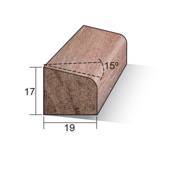 Glaslat meranti 17x19 mm.