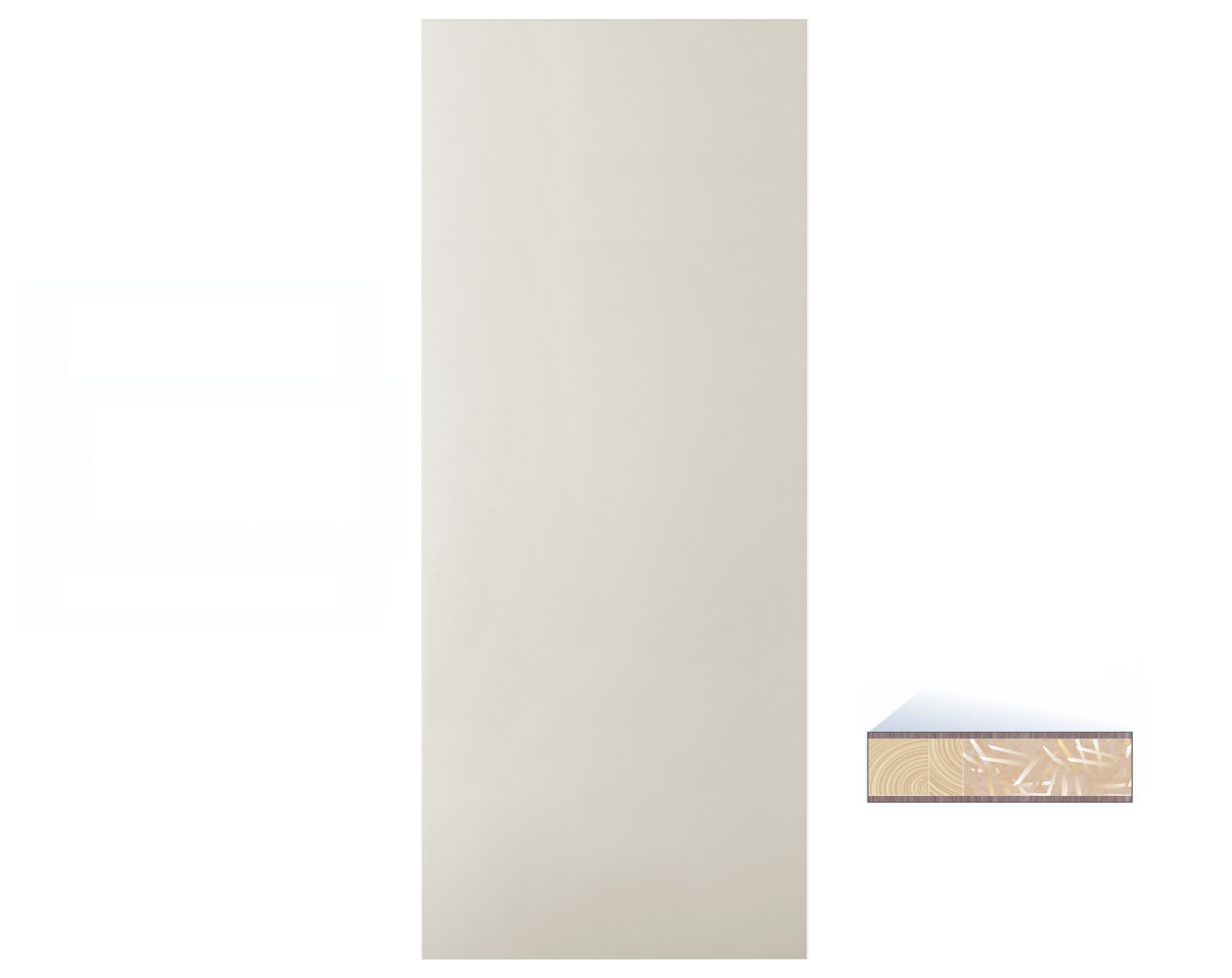 Stompe deur volspaan 73x201,5 cm.