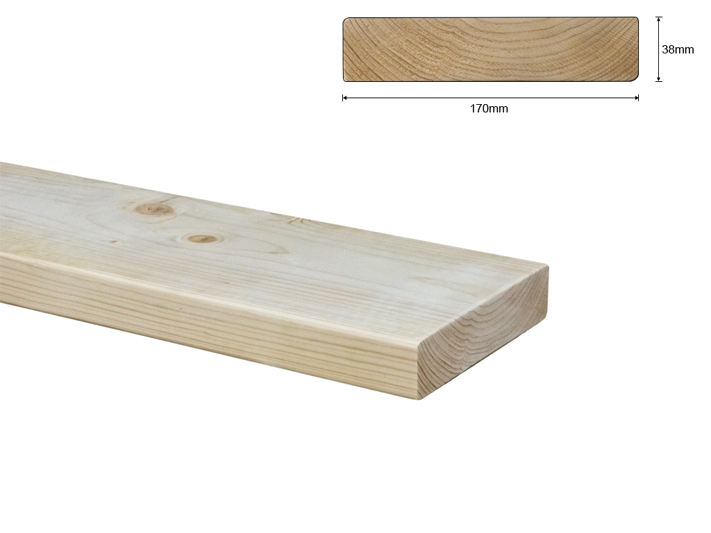 Vuren SLS 38x170 mm. geschaafd