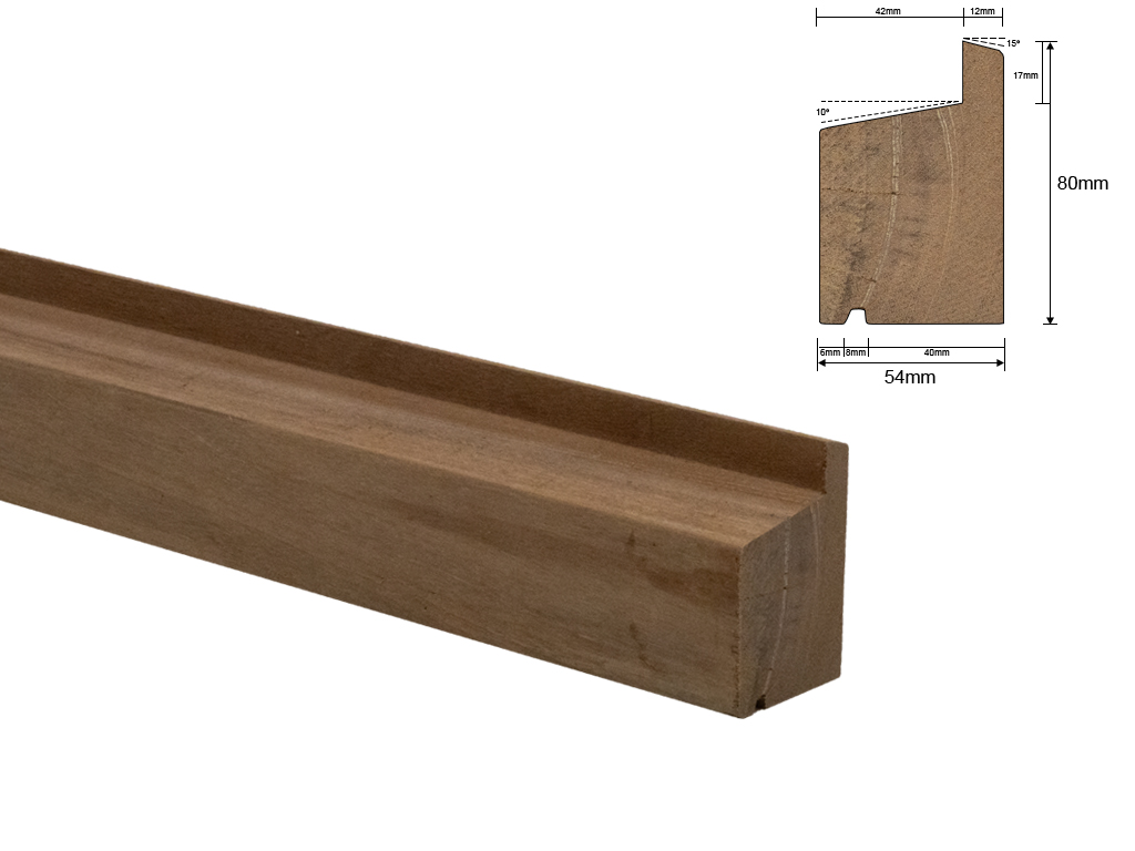 Meranti onderdorpel ROXS 54x80 mm.
