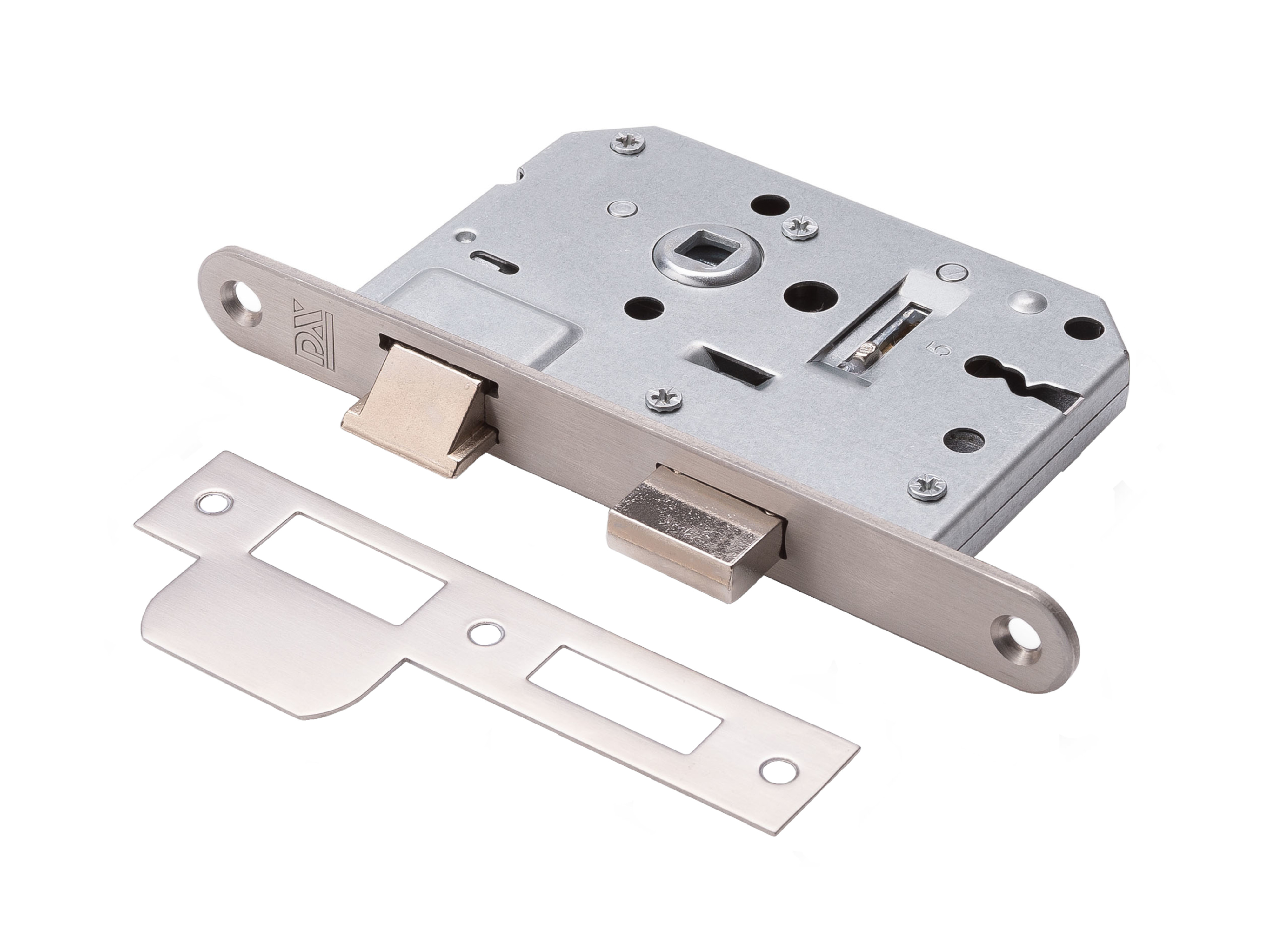 D&N klavierslot ronde voorplaat RVS
