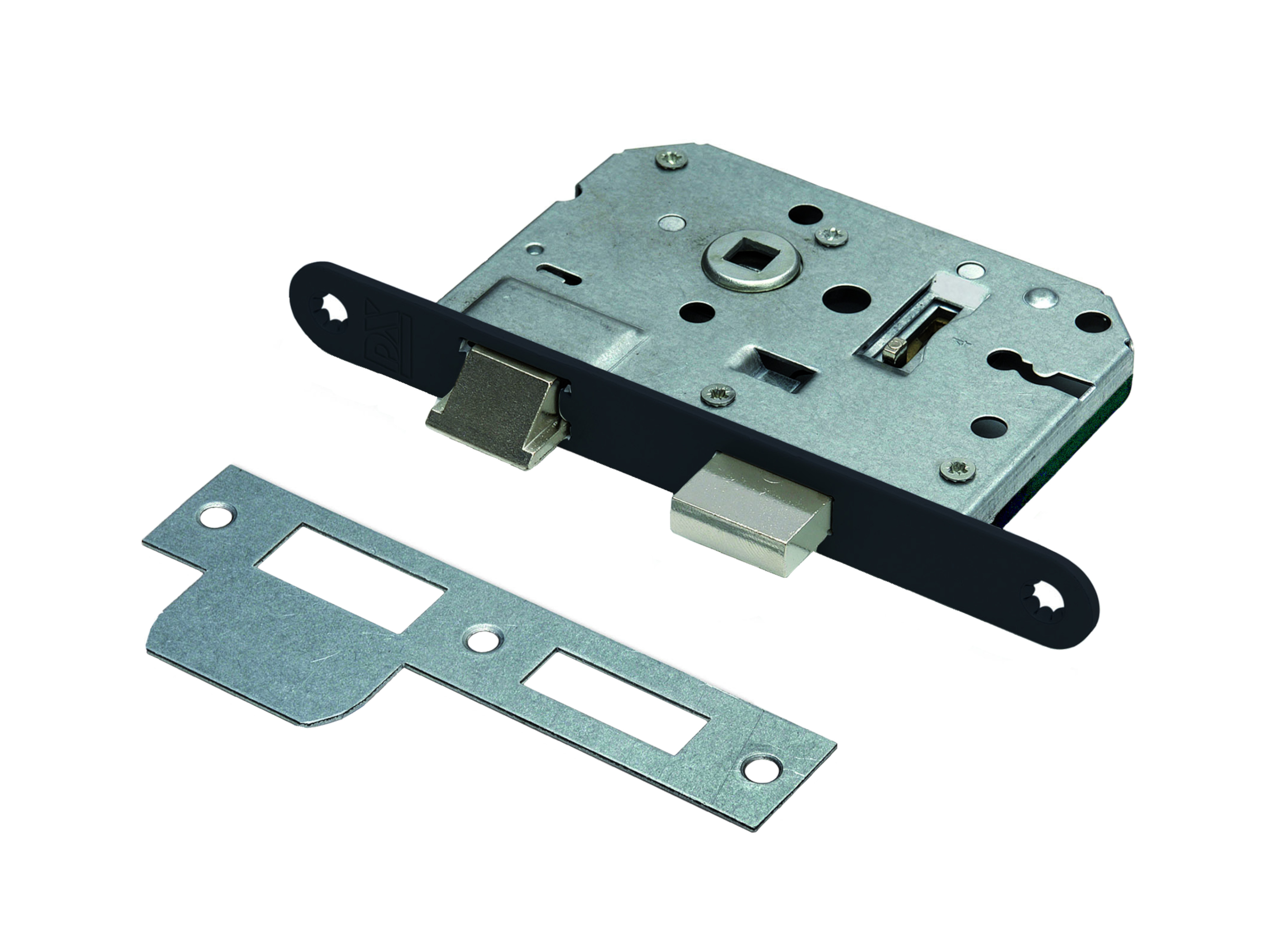 D&N klavierslot ronde voorplaat zwart