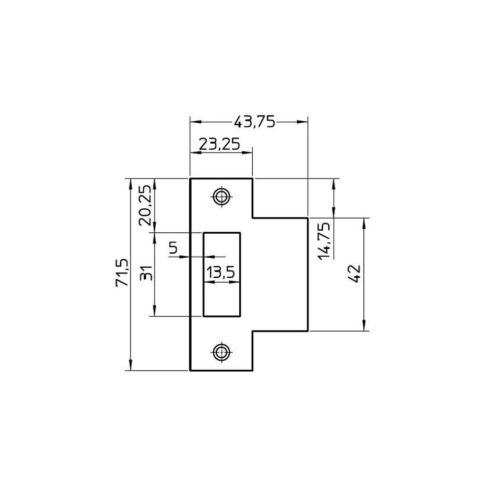 Sluitplaat P1255/17 RVS