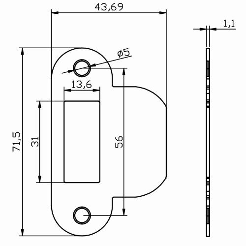 Sluitplaat P1255/12 verzinkt