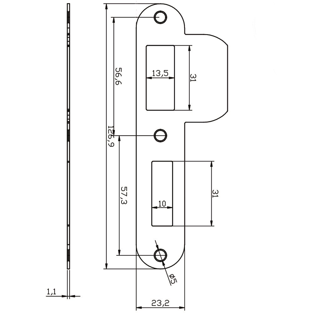 Sluitplaat P1266/12 verzinkt