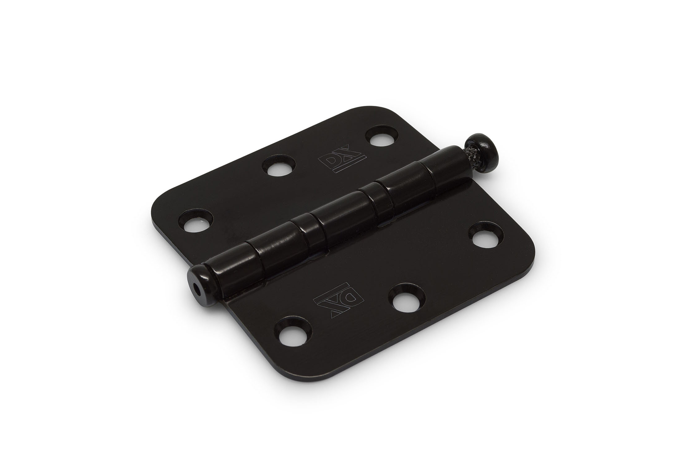 Kogelscharnier 76x76 mm. zwart; rond