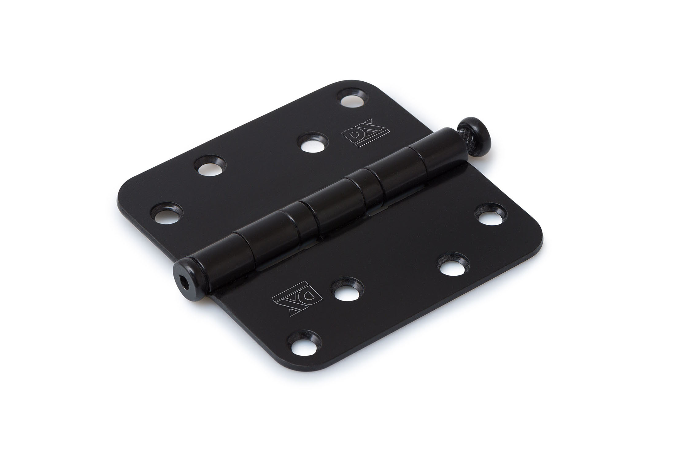 Kogelscharnier 89x89 mm. zwart; rond