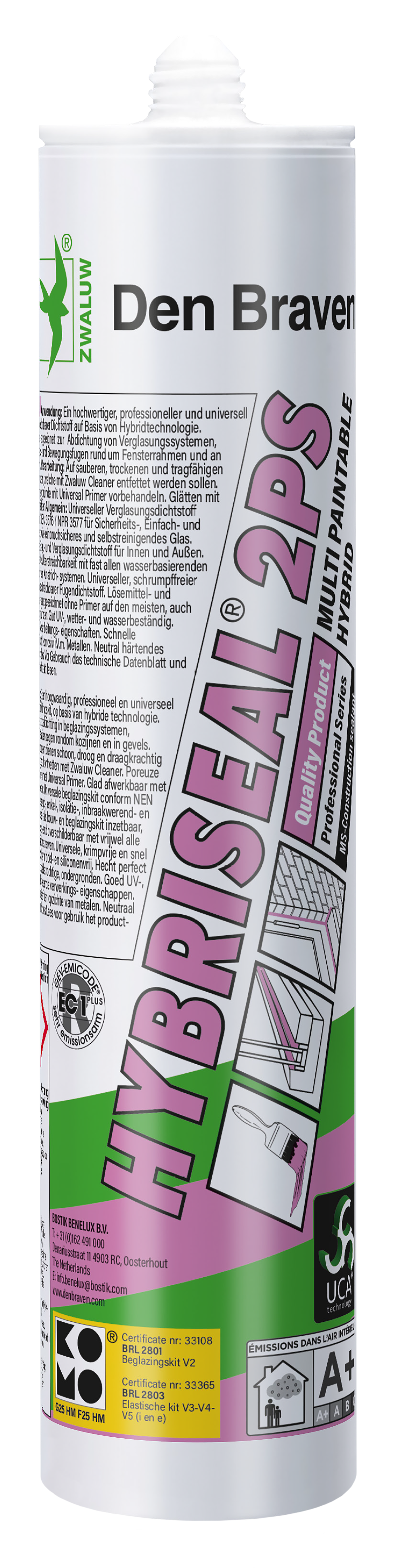 Beglazingskit Hybriseal 2PS bruin 290 ml